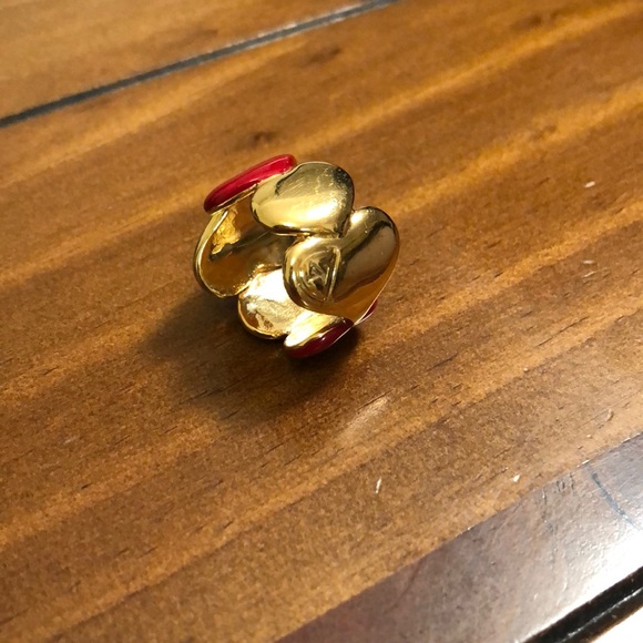 Louis Vuitton Gold and Red Heart Ring - Picture 5 of 8